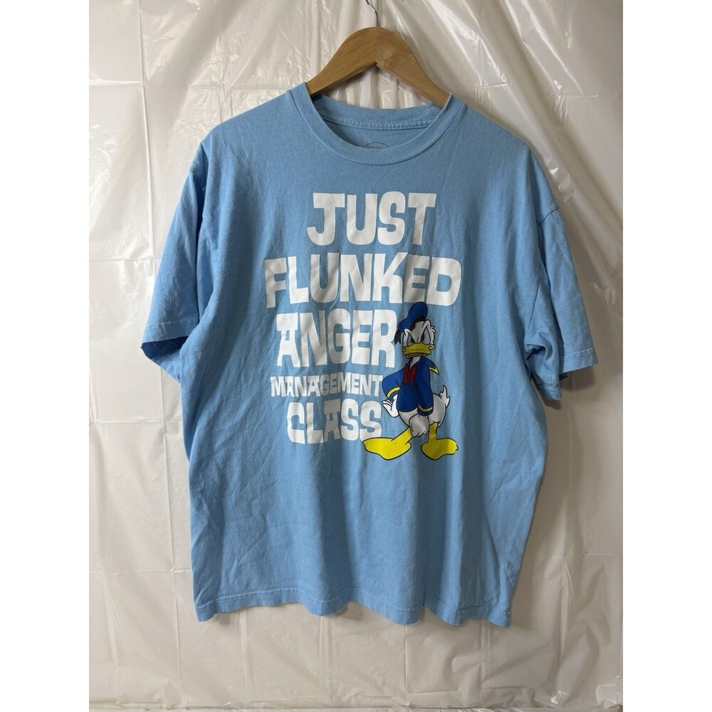Disney Donald Duck Just Flunked Anger Management Class Graphic T Shirt Mens XL